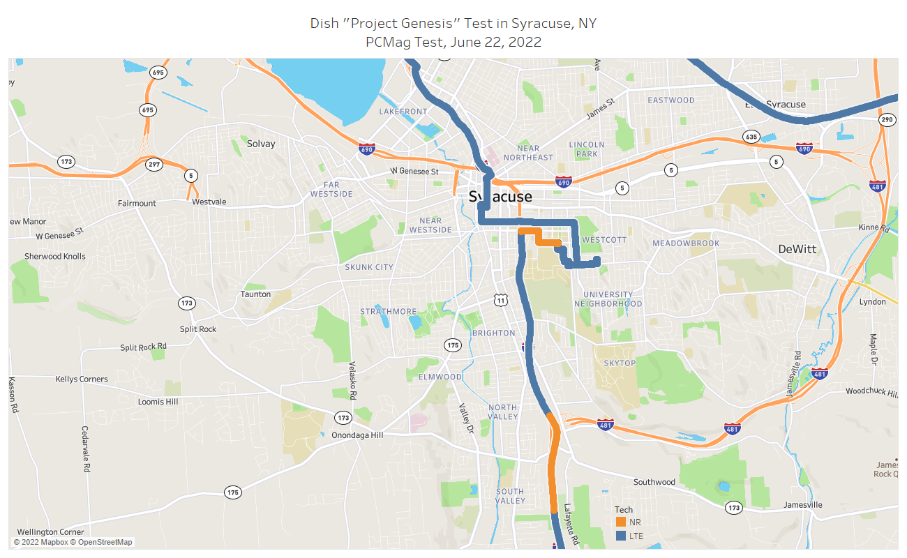 Dish coverage map of Syracuse