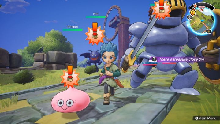 A player runs with monsters in Dragon Quest Treasures.