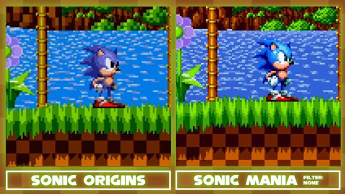 sonic origins vs sonic mania (filtering)