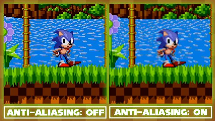 sonic origins vs sonic mania (anti-aliasing)