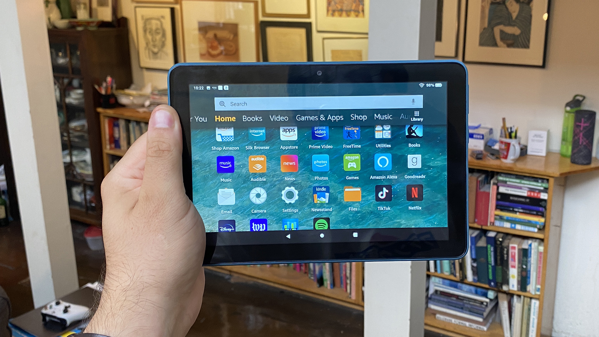 Amazon Fire HD 8 held in hand