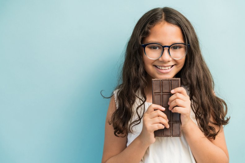 Child holding chocolate