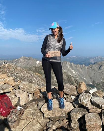 Melissa Long on her journey to the top of a Colorado 14er. Photo courtesy of Melissa Long.