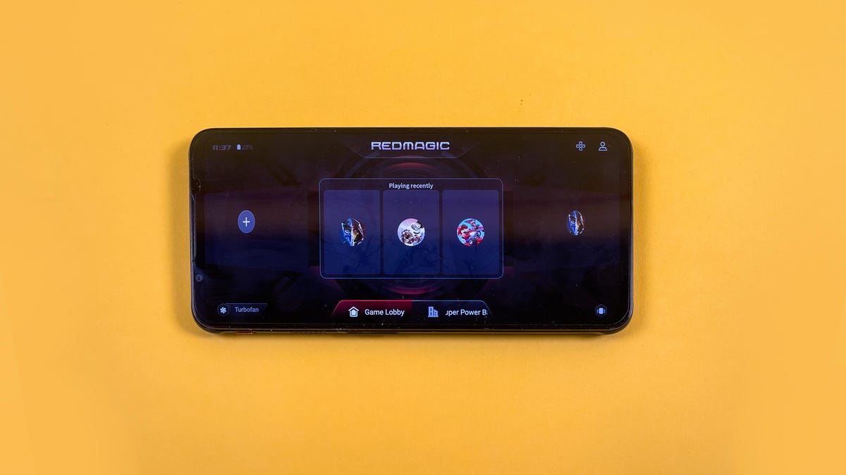 RedMagic 7 gaming phone displaying the Game Space launcher