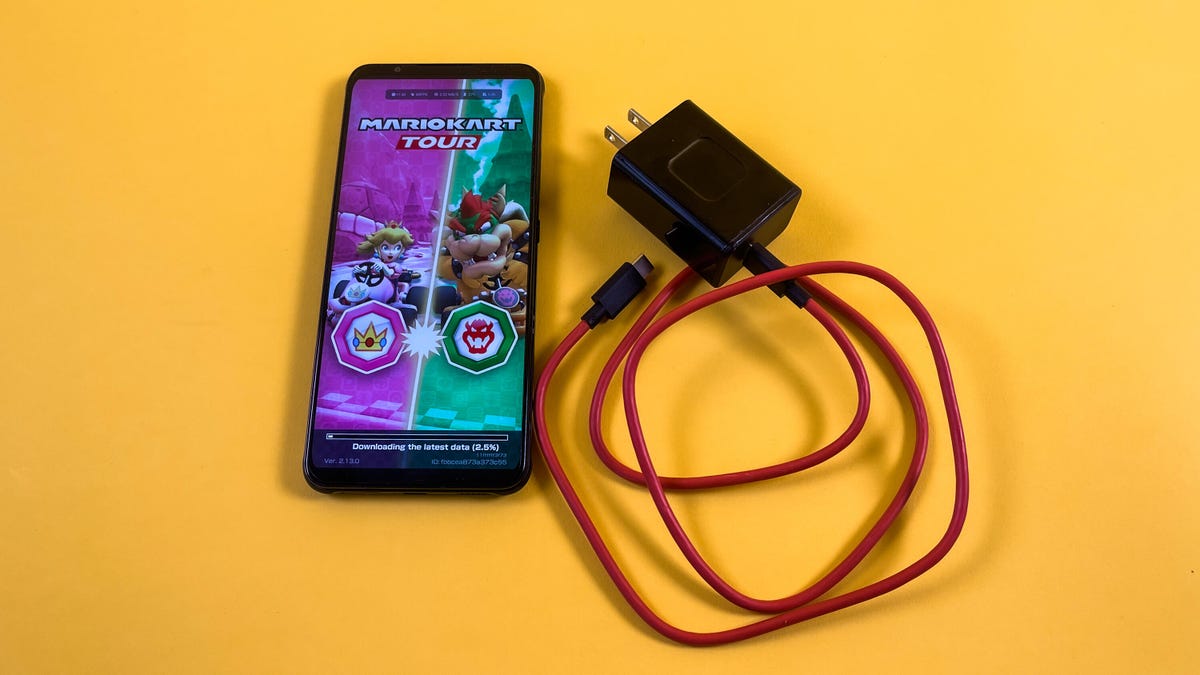 RedMagic 7 gaming phone with charger and cable