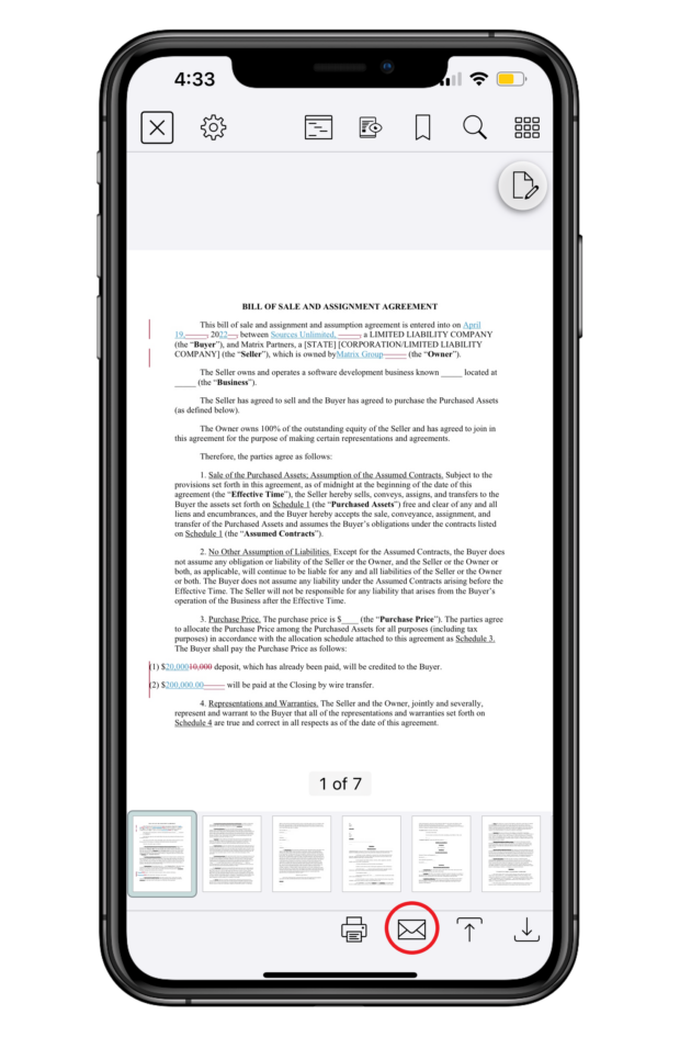 LINK 5 Email from Open Document iPad Pro