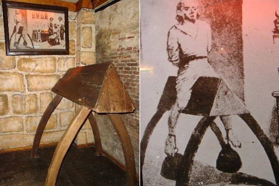 Wooden Horse And A Drawing Of A Man Riding A Wooden Horse