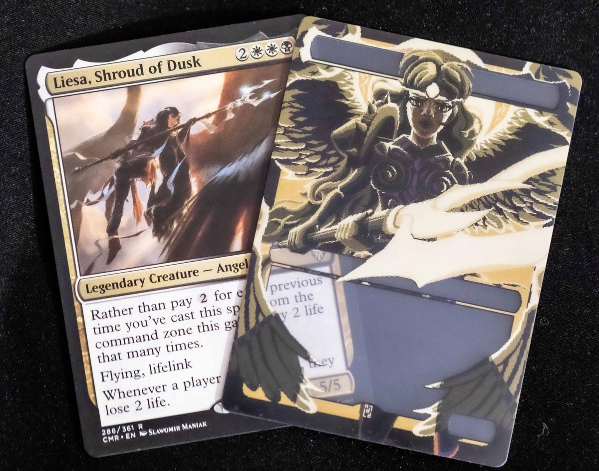 Athena Kipen’s card overlay for Magic The Gathering card Liesa, Shroud of Dusk