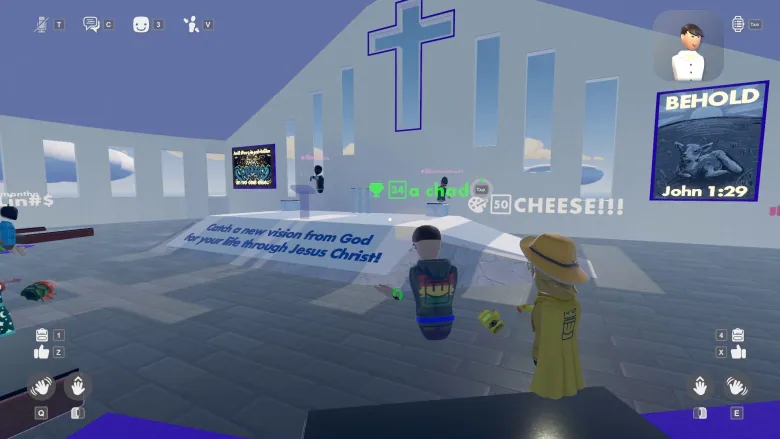 A virtual church service.